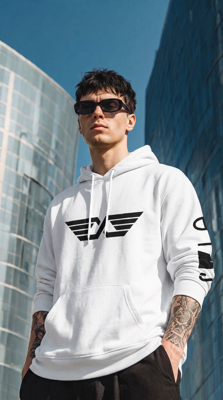 Men's White Hoodie/Sweatshirt