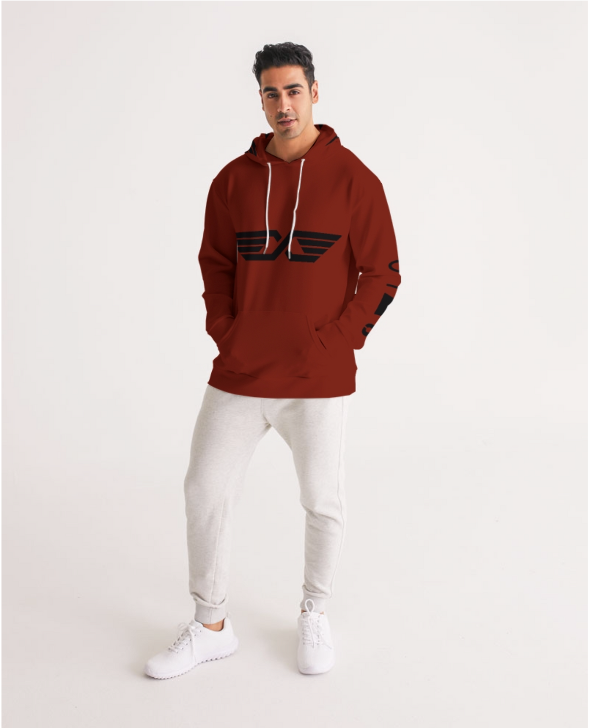 Men's Dark Red Hoodie/Sweatshirt